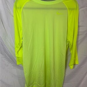 Nike Neon Yellow Quarter Length Sleeve Shirt